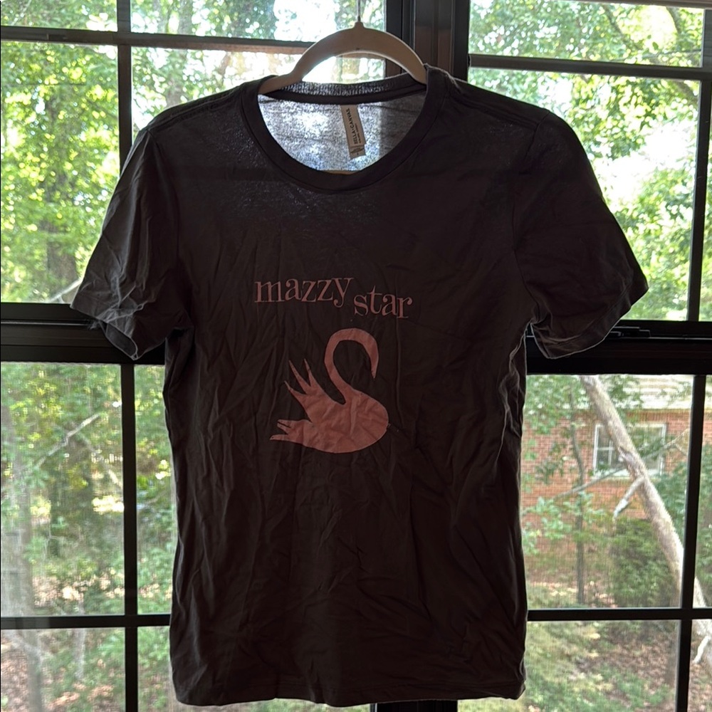 Mazzy Star Black T-Shirt with Pink Swan